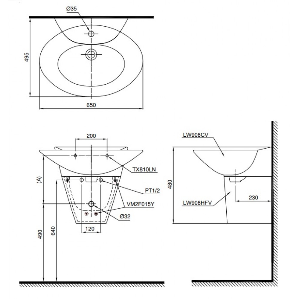 ban-ve-ki-thuat-lavabo-toto-LHT908C