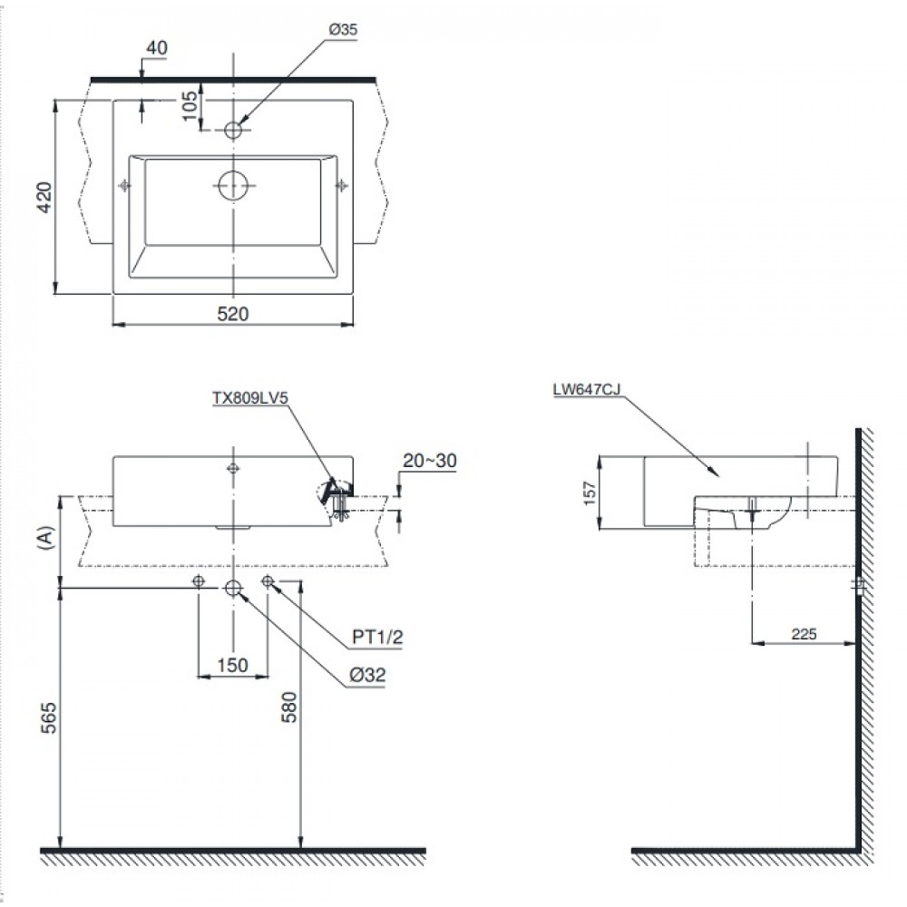 ban-ve-lavabo-toto-LW647CJW