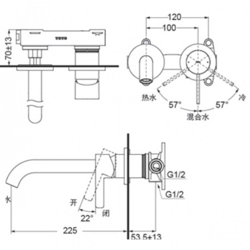 ban-ve-voi-lavabo-toto-tlg11308b-gan-tuong